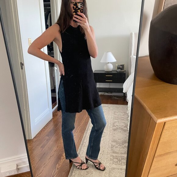 Aritzia Wilfred Palmier Tunic Knit Slit Sweater in Black - Picture 3 of 3